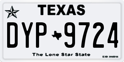 TX license plate DYP9724