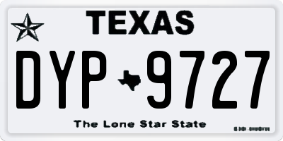 TX license plate DYP9727