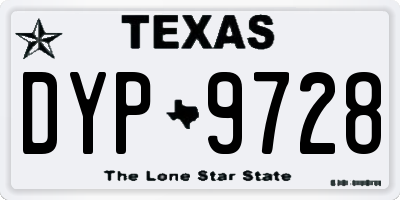 TX license plate DYP9728