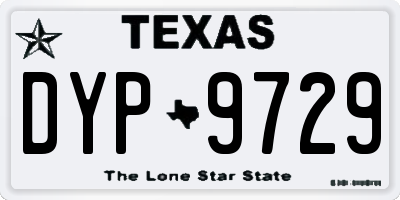 TX license plate DYP9729