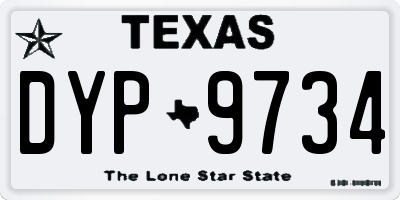 TX license plate DYP9734