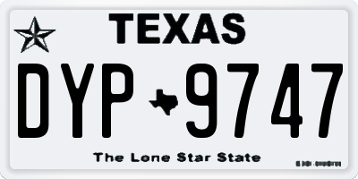 TX license plate DYP9747