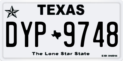 TX license plate DYP9748