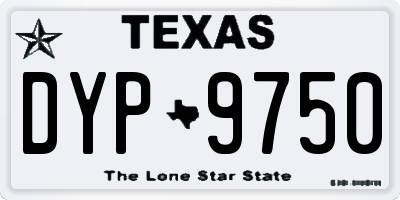 TX license plate DYP9750