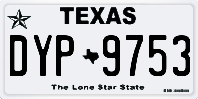 TX license plate DYP9753