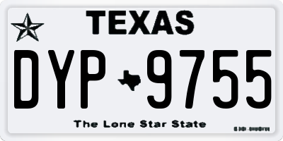 TX license plate DYP9755