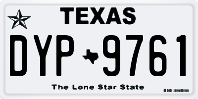 TX license plate DYP9761
