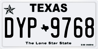 TX license plate DYP9768