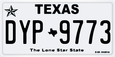 TX license plate DYP9773