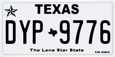 TX license plate DYP9776