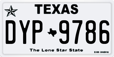 TX license plate DYP9786