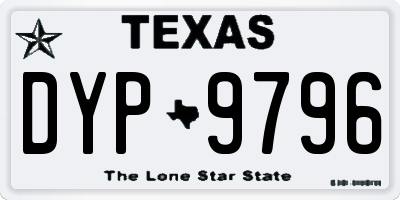 TX license plate DYP9796