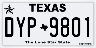 TX license plate DYP9801
