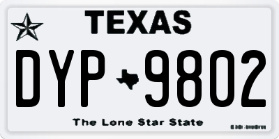 TX license plate DYP9802