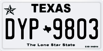 TX license plate DYP9803