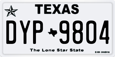 TX license plate DYP9804