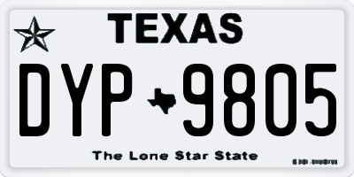 TX license plate DYP9805