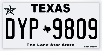 TX license plate DYP9809