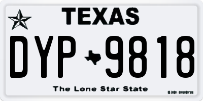 TX license plate DYP9818