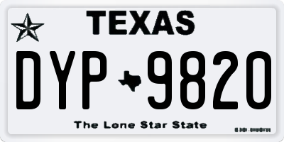 TX license plate DYP9820