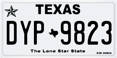 TX license plate DYP9823