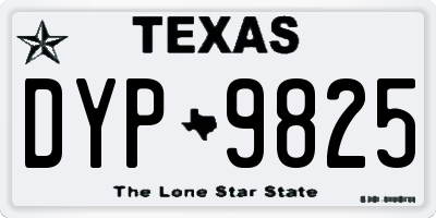 TX license plate DYP9825