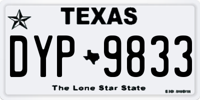 TX license plate DYP9833