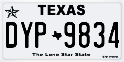 TX license plate DYP9834