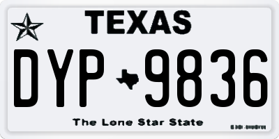 TX license plate DYP9836