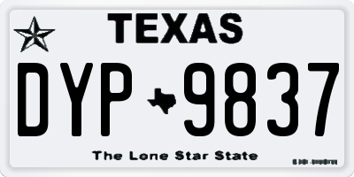 TX license plate DYP9837