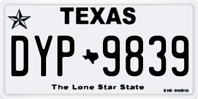TX license plate DYP9839