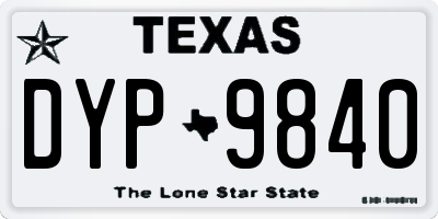TX license plate DYP9840