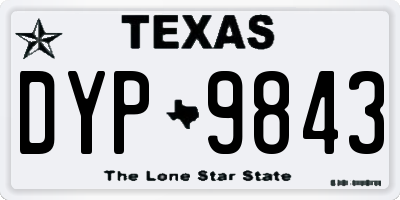 TX license plate DYP9843