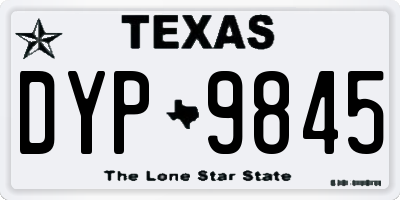 TX license plate DYP9845