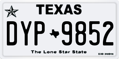 TX license plate DYP9852
