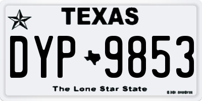 TX license plate DYP9853