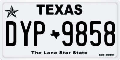 TX license plate DYP9858