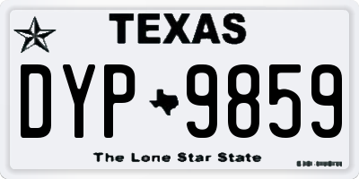TX license plate DYP9859