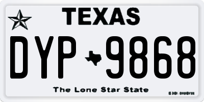 TX license plate DYP9868