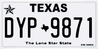 TX license plate DYP9871
