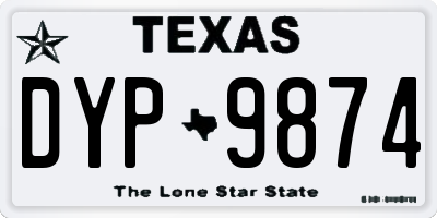 TX license plate DYP9874