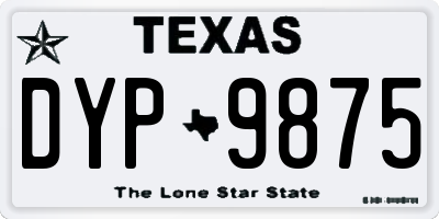 TX license plate DYP9875