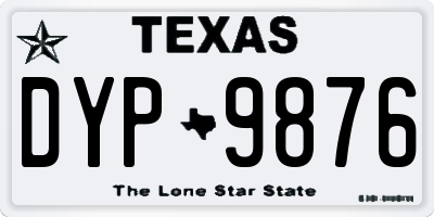 TX license plate DYP9876