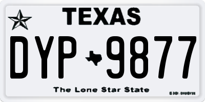 TX license plate DYP9877