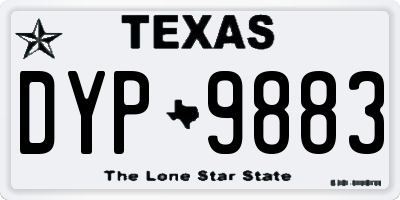 TX license plate DYP9883