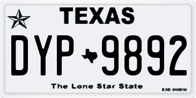 TX license plate DYP9892