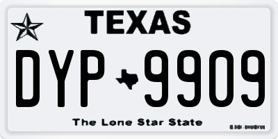 TX license plate DYP9909