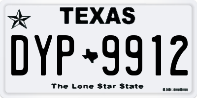 TX license plate DYP9912