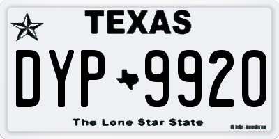 TX license plate DYP9920