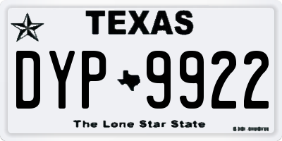 TX license plate DYP9922